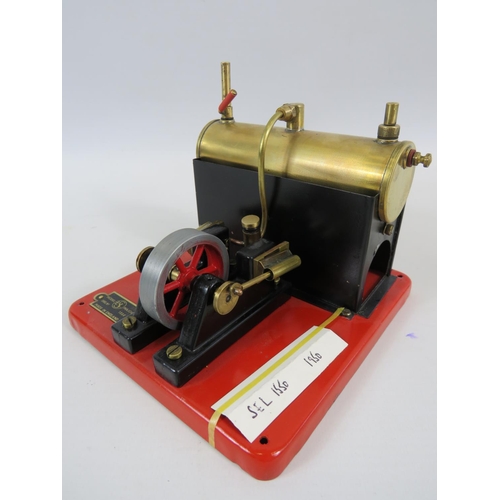 40 - 1950's SEL Model 1550 Stationary Steam Engine with Twin pistons and flywheel. Measures 5 x 6 inches.... 