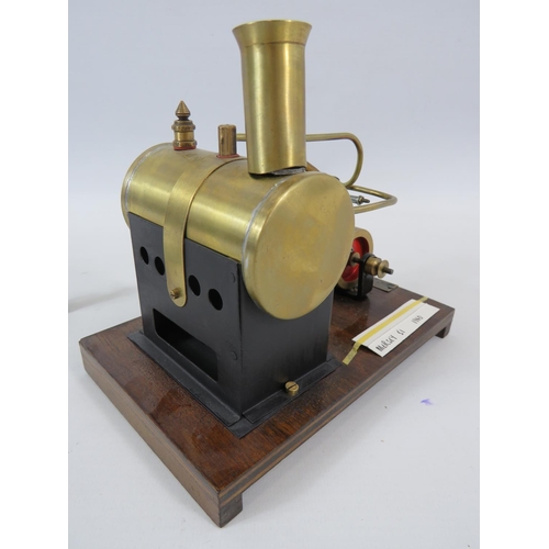 42 - Mersey Model Company (Liverpool) Model number 51 stationary steam engine mounted on wooden base with... 