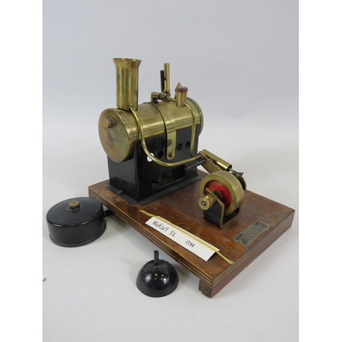 43 - Mersey Model Company (Liverpool) Model number 52 stationary steam engine mounted on wooden base with... 