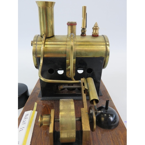 43 - Mersey Model Company (Liverpool) Model number 52 stationary steam engine mounted on wooden base with... 