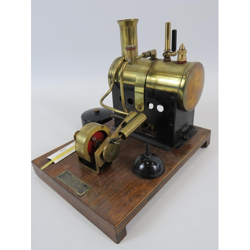 43 - Mersey Model Company (Liverpool) Model number 52 stationary steam engine mounted on wooden base with... 