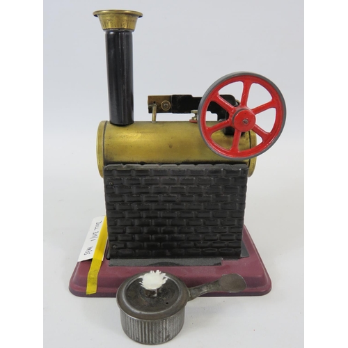 45 - 1930's German made DC 309-1, Doll Static Steam engine. Brick effect base and chimney. 6.5 x 5 inches... 