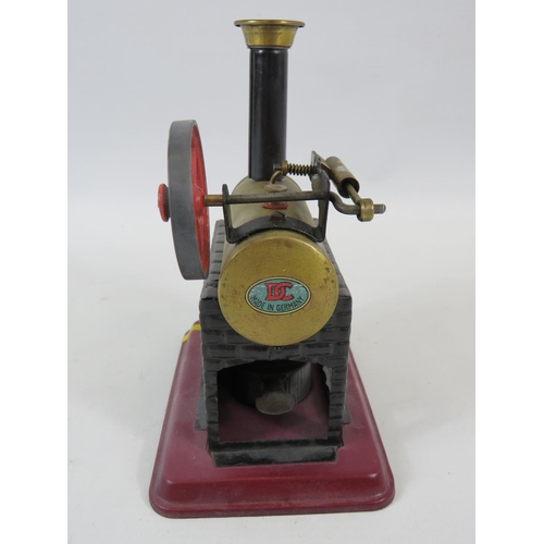 45 - 1930's German made DC 309-1, Doll Static Steam engine. Brick effect base and chimney. 6.5 x 5 inches... 