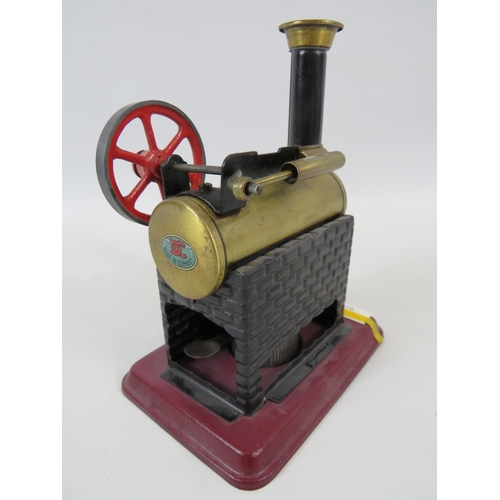 45 - 1930's German made DC 309-1, Doll Static Steam engine. Brick effect base and chimney. 6.5 x 5 inches... 