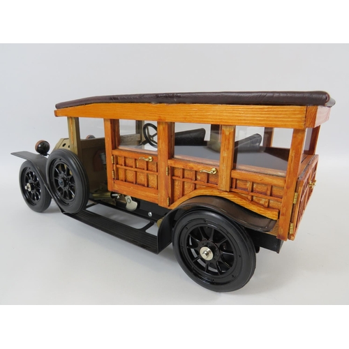 7 - Mamod Steam powered model of a 1929 Ford Model 'A' Woody Station Wagon. Comes with custom made woode... 