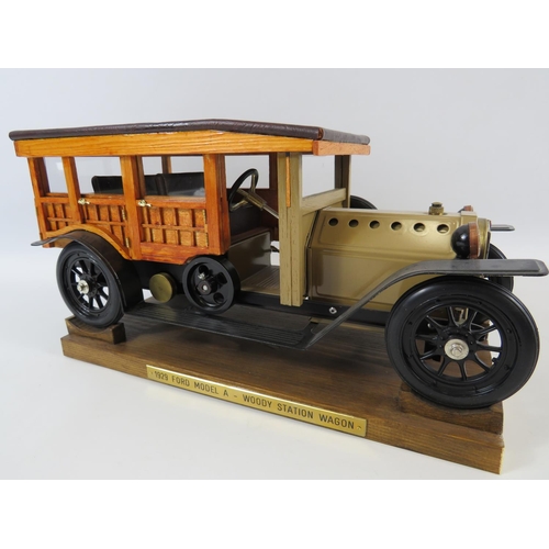 7 - Mamod Steam powered model of a 1929 Ford Model 'A' Woody Station Wagon. Comes with custom made woode... 