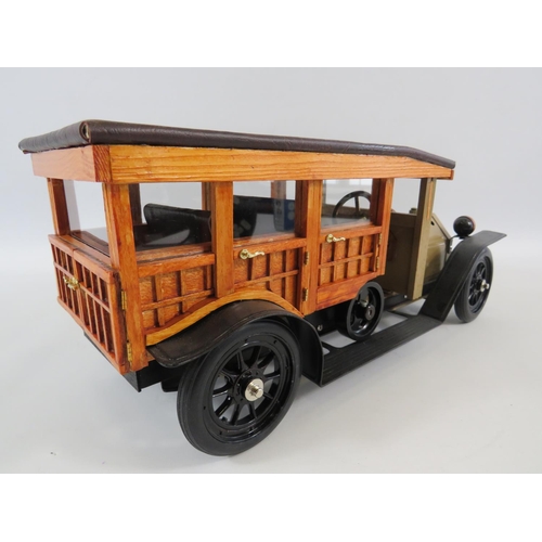 7 - Mamod Steam powered model of a 1929 Ford Model 'A' Woody Station Wagon. Comes with custom made woode... 