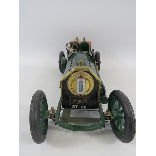 8 - Mamod Steam powered model of a 1909 GP Lorraine Dietrich. Comes with custom made wooden plinth measu... 