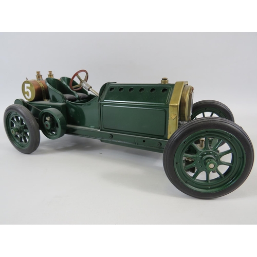 8 - Mamod Steam powered model of a 1909 GP Lorraine Dietrich. Comes with custom made wooden plinth measu... 