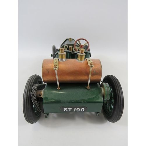 8 - Mamod Steam powered model of a 1909 GP Lorraine Dietrich. Comes with custom made wooden plinth measu... 