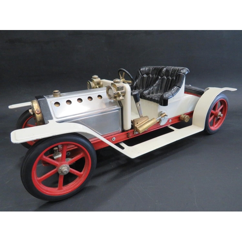 9 - Mamod Steam powered model of a Steam Roadster SE1 car. Measures 6 x 15 inches. See photos.