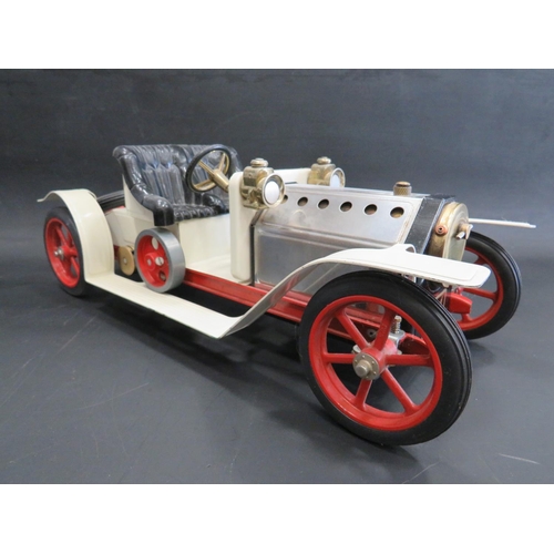 9 - Mamod Steam powered model of a Steam Roadster SE1 car. Measures 6 x 15 inches. See photos.