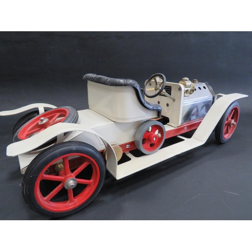 9 - Mamod Steam powered model of a Steam Roadster SE1 car. Measures 6 x 15 inches. See photos.