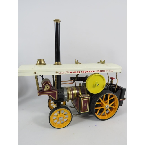 53 - Mamod Showman's Engine (13 x 8 inches) with remote control together with Transport Trailer (19 x 5 i... 