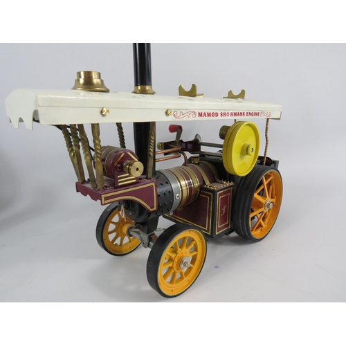 53 - Mamod Showman's Engine (13 x 8 inches) with remote control together with Transport Trailer (19 x 5 i... 