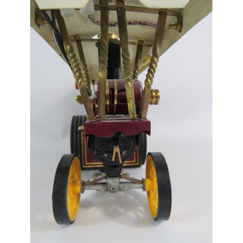 53 - Mamod Showman's Engine (13 x 8 inches) with remote control together with Transport Trailer (19 x 5 i... 