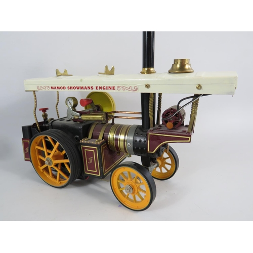 53 - Mamod Showman's Engine (13 x 8 inches) with remote control together with Transport Trailer (19 x 5 i... 