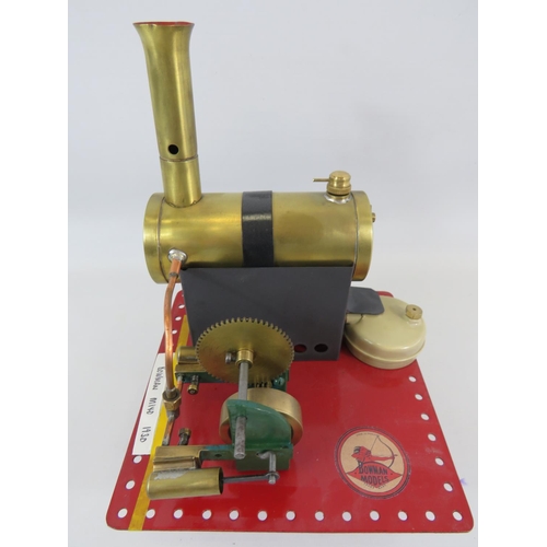 66 - 1930 Bowman M140 Stationary Steam Engine. Measures 7 x 5 inches. See photos for condition.