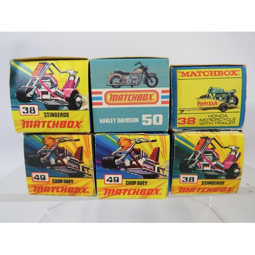 69 - Six boxed UK Matchbox models. See photos for details and condition.