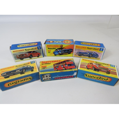 77 - Six boxed UK Matchbox models. See photos for details and condition.