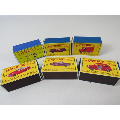 79 - Six boxed UK Matchbox models. See photos for details and condition.