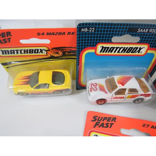 103 - Selection of Matchbox cars in Blister packs to include Superfast. See photos.