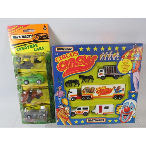 107 - Boxed Matchbox Circus Gift set, Matchbox Creature Cars , Four Model Blister pack unused, Four, Team ... 