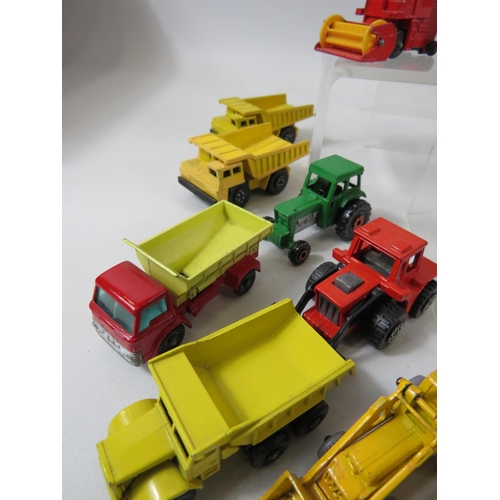 119 - Selection of UK made vintage Matchbox models to include farm machinery and commercial . All in very ... 