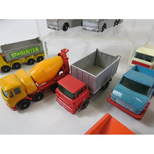 120 - Selection of UK made Vintage Matchbox Trucks, Busses, commercial .  All in very light playworn condi... 