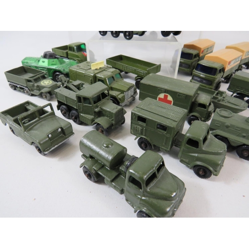 121 - Selection (21) of UK made Vintage Military vehicle models.  All in very light playworn condition. No... 