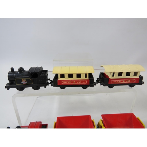 122 - Matchbox Superfast 0-4-0 model engines with carriages together with three other Matchbox Loco's & a ... 