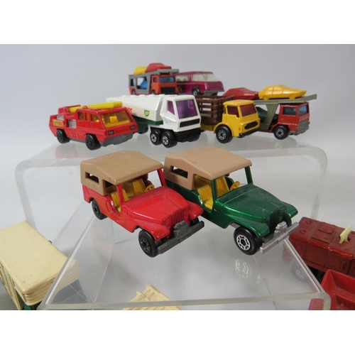 125 - Selection of 20 UK made Matchbox Superfast trucks etc.  All in very light playworn condition. No box... 