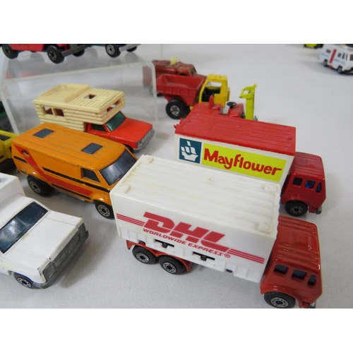 125 - Selection of 20 UK made Matchbox Superfast trucks etc.  All in very light playworn condition. No box... 