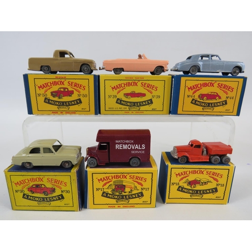 84 - Six boxed UK Matchbox models. See photos for details and condition.