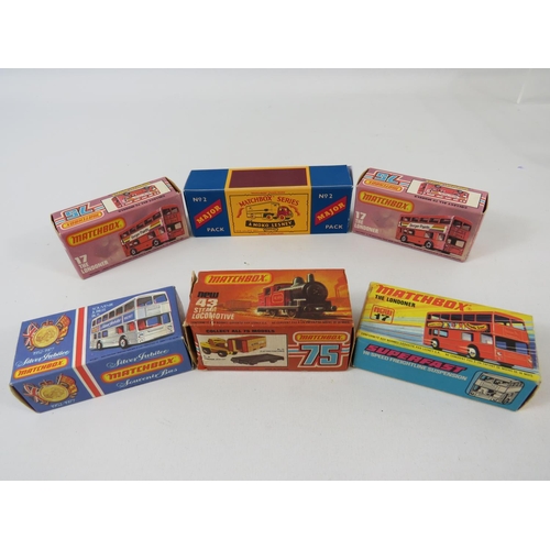 87 - Six boxed UK Matchbox models. See photos for details and condition.