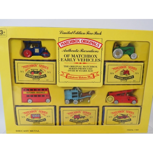 90 - Ltd Ed Five pack Matchbox Authentic recreations of originals set plus 40th Anniversary boxed set. Bo... 