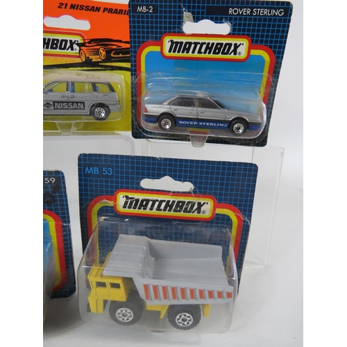 96 - Nine unused in blister packs, Matchbox models. See photos.