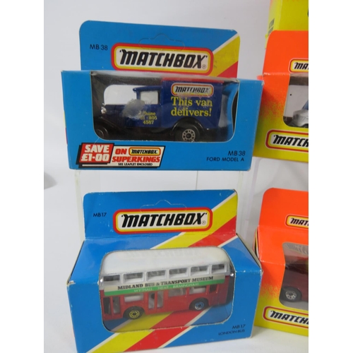 98 - Nine Matchbox models. All boxed and in unused condition. See photos.