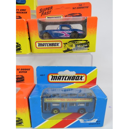 98 - Nine Matchbox models. All boxed and in unused condition. See photos.