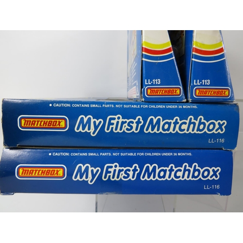 99 - Four, 'My First Matchbox' boxed gift sets. Two are numbered LL-116 containing six Models plus Two nu... 