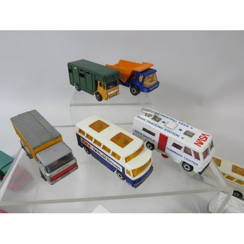 128 - Selection of UK made assorted Matchbox Trucks.  All in very light playworn condition. No boxes. See ... 