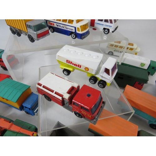 128 - Selection of UK made assorted Matchbox Trucks.  All in very light playworn condition. No boxes. See ... 