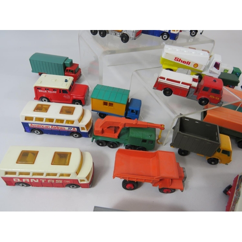 128 - Selection of UK made assorted Matchbox Trucks.  All in very light playworn condition. No boxes. See ... 