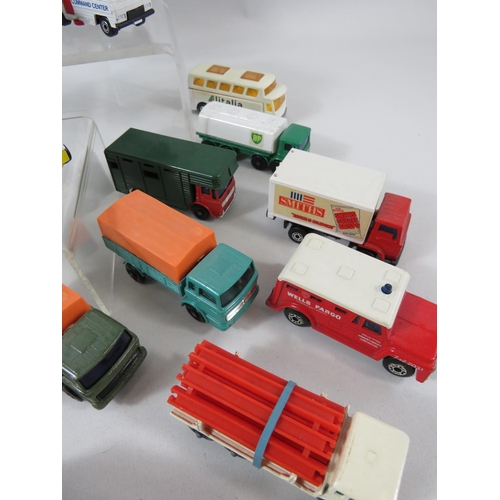 128 - Selection of UK made assorted Matchbox Trucks.  All in very light playworn condition. No boxes. See ... 