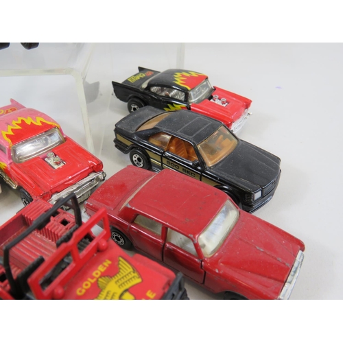 132 - Selection of Hotwheels models.  All in very light playworn condition. No boxes. See photos.