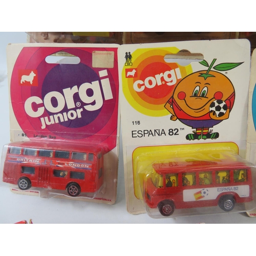 143 - Eight, Corgi Models in Blister packs together with other Boxed Corgi Models. See photos.