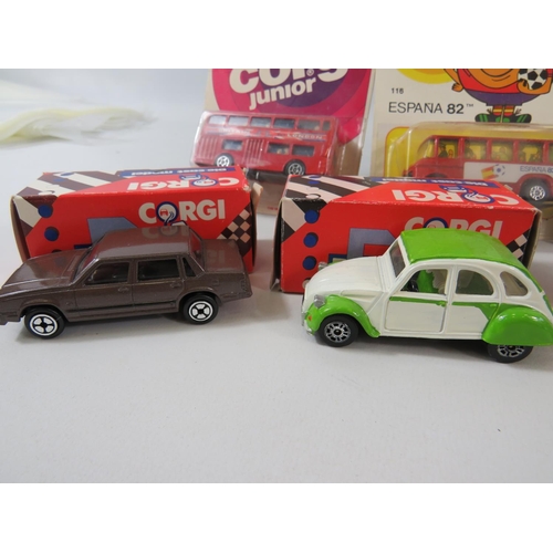 143 - Eight, Corgi Models in Blister packs together with other Boxed Corgi Models. See photos.