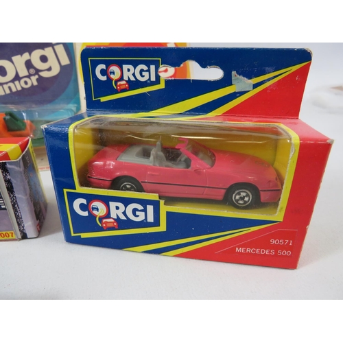 143 - Eight, Corgi Models in Blister packs together with other Boxed Corgi Models. See photos.