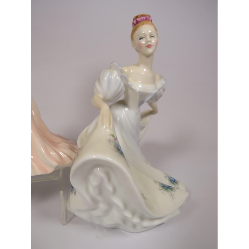 216 - 2 Coalport Ladies of Fashion figurines Geraldine and Vicky plus a Royal Doulton figurine Kathy HN330... 