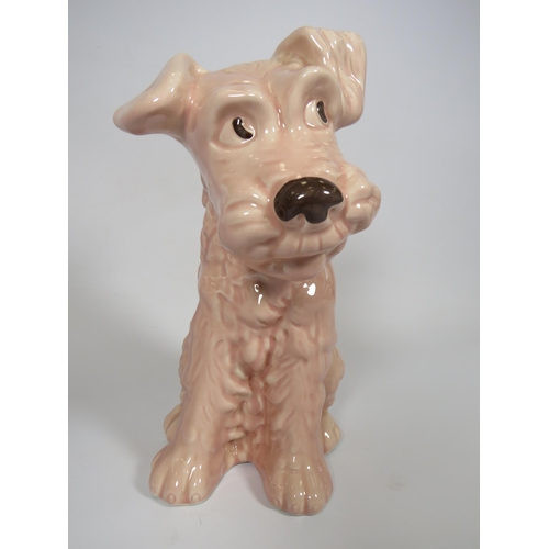 218 - Large pink gloss Sylvac terrier dog model no 1380, approx 10 1/4